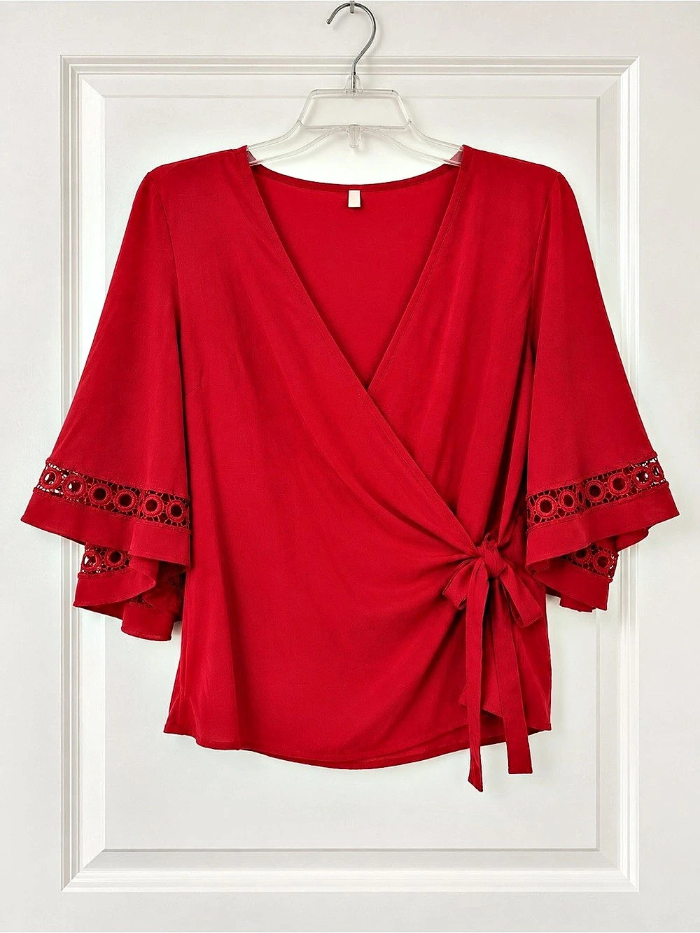 Red Wrap Blouse